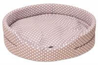 LionPets LM101-2 Лежанка Трио бязь бежевый горох №1, 38*38*13см 