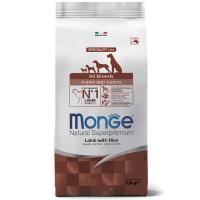 MONGE сухой корм 2,5кг Dog Puppy Speciality Puppy&Junior для щенков всех пород ягненок с рисом и картофелем 1181