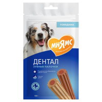 Мнямс Дентал лакомство для собак 100г Зубные палочки с говядиной а.170432