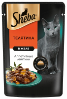 Sheba пауч 75г ломтики в желе для кошек телятина