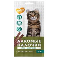 Мнямс лакомство для кошек Лакомые палочки цыпленок с уткой 5гр а.702563