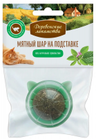 Деревенские лакомства для кошек Мятный шар на подставке 26г