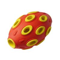 СКИДКА10% HOMEPET SILVER SERIES /145Y010RY/ Игрушка резина для собак Мяч регби красно-желтый каучук 7,6х12см цена до скидки 925,00 новая цена-