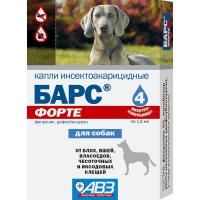 Барс Форте №1 капли д/собак пр.блох/клещей /фипронил,дифлубензурон/ /упак. 4шт/ АВЗ 