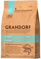 СКИДКА6% GRANDORF DOG сухой корм 3кг ADULT MINI низкозерновой корм для собак мини пород белая рыба,цена до скидки-4149,00,новая цена-