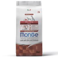 MONGE сухой корм 2,5кг Dog Adult Speciality Mini для собак мелких пород ягненок с рисом и картофелем 1549