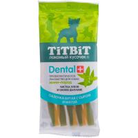 TITBIT DENTAL+ лакомство для собак Палочка витая с сыром для собак мини пород 014448