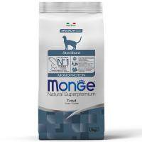 MONGE сухой корм 1,5кг Cat Мonoprotein Sterilised для стерилизованных кошек, форель 5494
