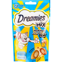 Dreamies лакомство для кошек 60гр Микс лосось с сыром
