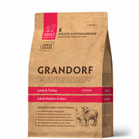 СКИДКА6% GRANDORF DOG сух. 1кг ADULT MED&MAXI низкозер.д/собак средн/круп.пород ягненок/индейка,цена до скидки-1755,00,новая цена-