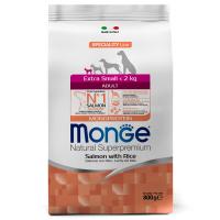 MONGE сухой корм 800г Dog Adult Speciality Extra Small для взрослых собак миниатюрных пород лосось с рисом 1457