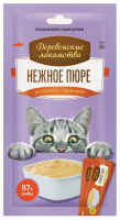 Деревенские лакомства для кошек Нежное пюре из лосося 10г