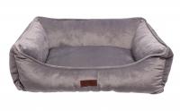 LionPets LM00112-21 Диван Мэдисон велюр серый, 70*55*20см М, съемный чехол
