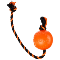 Doglike /DM-3925/ Мяч с канатом средний оранжевый/черный