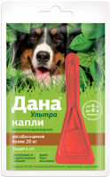 Дана Ультра 3.2мл капли №1 для собак и щенков от 20кг против блох/клещей /фипронил, ивермектин, пирипроксиф/ Apicenna 