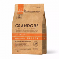 СКИДКА6% GRANDORF DOG сухой корм 1кг JUNIOR MED&MAXI низкозерновой корм для щенков старше 4 месяцев средних и крупных пород ягненок с индейкой,цена до скидки-1755,00,новая цена-