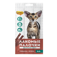 Мнямс лакомство для кошек Лакомые палочки говядина с печенью 5гр а.701122