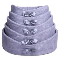 LionPets LM502-1 Лежанка Каскад-5 бязь серый горох, бант №5, 68*52*20см 