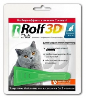 Rolf Club/3D капли д/кошек >4кг пр.блох/клещей /фипронил/ №1