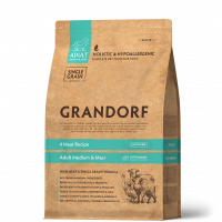 СКИДКА6% GRANDORF DOG сухой корм 1кг ADULT MED&MAXI PROBIOTIC низкозерновой корм для собак средних и крупных пород 4 мяса с пробиотиками,цена до скидки-1883,00,новая цена-