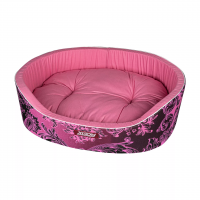 LionPets LM508-1 Лежанка Каскад-5 бязь бежевый горох, бант №4, 60*45*20см 